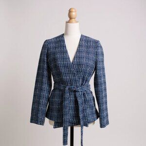 Roseanna Blue Belted Cropped Blazer – Made in France (Size S / FR 38)